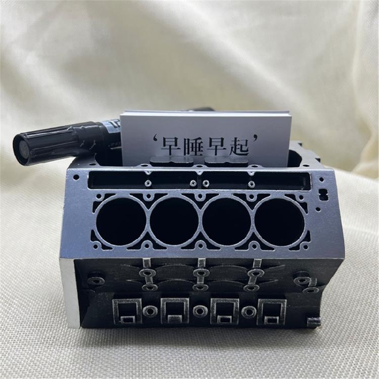 Creative Pen Holders Desktop Holders Name Cards Stand Engine Block Pencil Holders Business Card Stand for Students