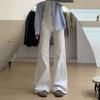 White Pants Women's Models of Wide-legged Jeans Big Yards Slim Pear-shaped Figure Does Not Stick To The Leg Flared Pants Retro Jeans for Ladies