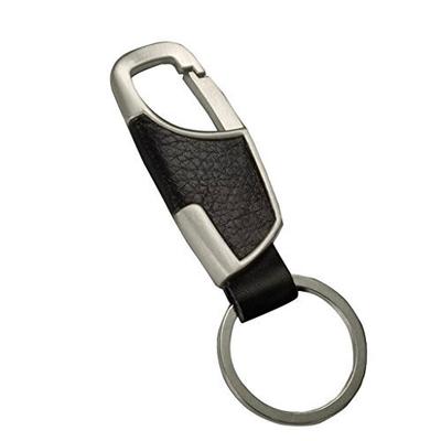 Fullthings originálny kožený prívesok na kľúče Krúžok na kľúče pre mužov Ženy Auto Domov Kľúče (Čierna1)