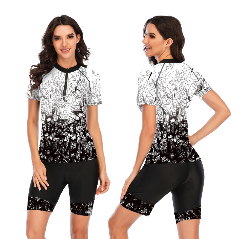 Split Short-sleeved Surf Suit Sunscreen Women's Swimsuit Fashion Swimsuit Wetsuit