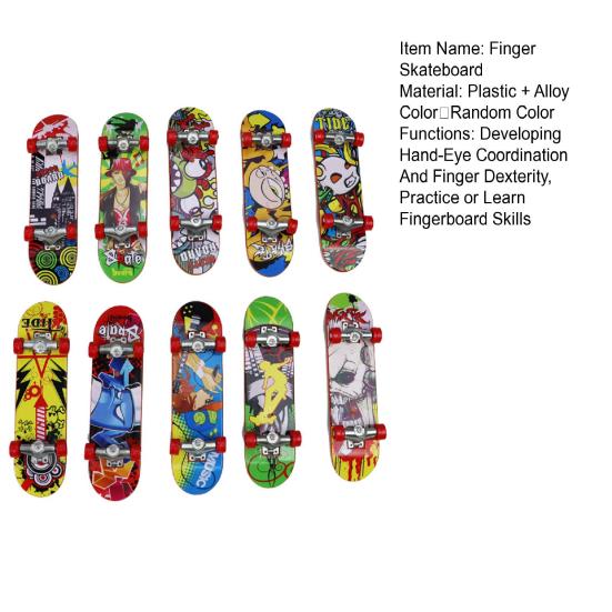 Yousheng Finger Skateboard Jucărie Copiii dezvoltă coordonarea mână-ochi Mini Fingerboards Reducerea stresului Finger Skater Jucărie de birou Cadou pentru copii
