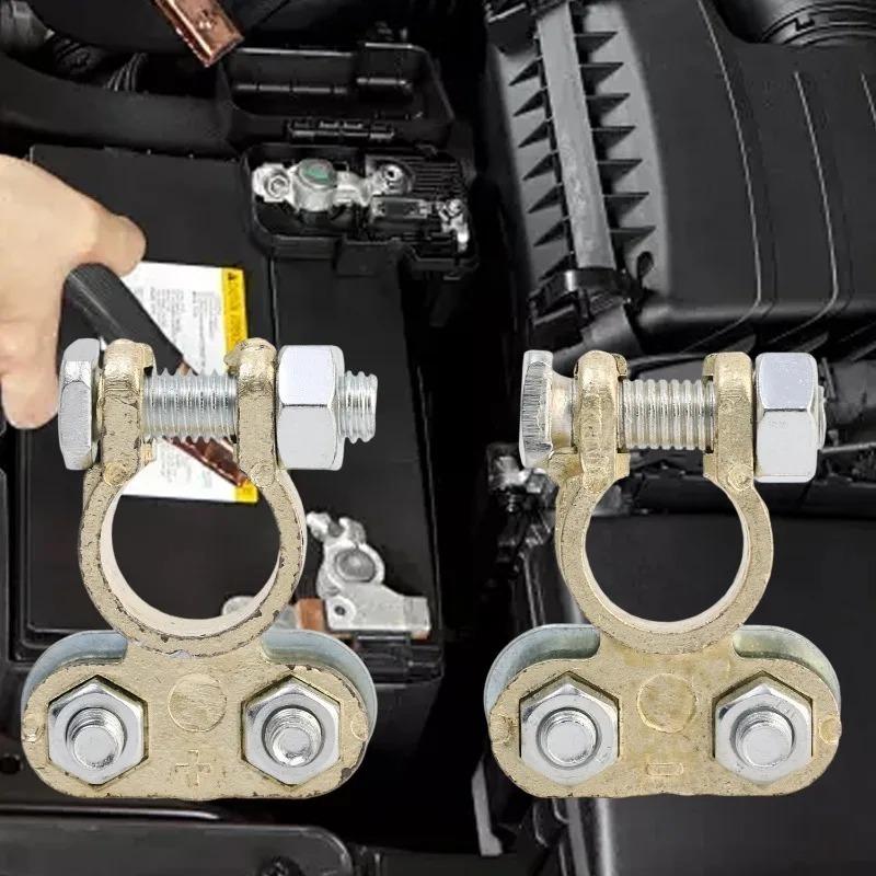 Car 12V Battery Terminal Screw Type Connector Brass Aluminum Alloy Clamps for Car Truck Van Lorry Caravan Campervan