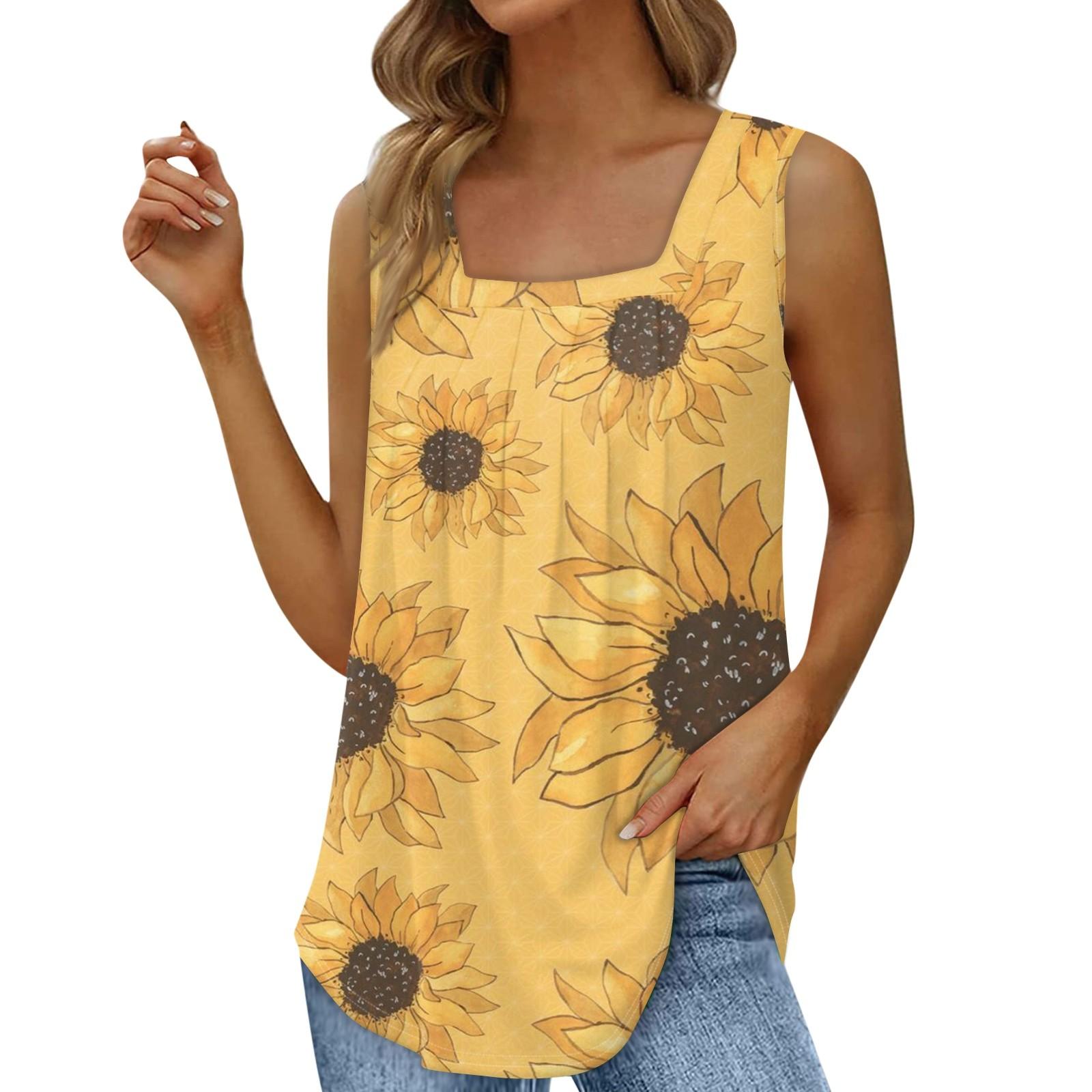 

Женская мода, сексуальный плиссированный жилет без рукавов с квадратным вырезом, однотонный топ XL жёлтый