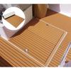 Tapis de Pont de Bateau en Mousse EVA Teck Synthétique 2400x600x6mm Feuille de Pont Marron Revêtement Marin pour Yacht Tapis Antidérapant Pad Auto-adhésif pour Véhicule
