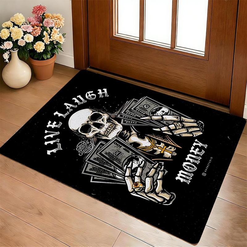 Skull Money Living Room Nonslip Area Rug Soft Carpet For Bedroom Game Playroom Sofa Office Home Decor Doormat Christmas Gift C926187