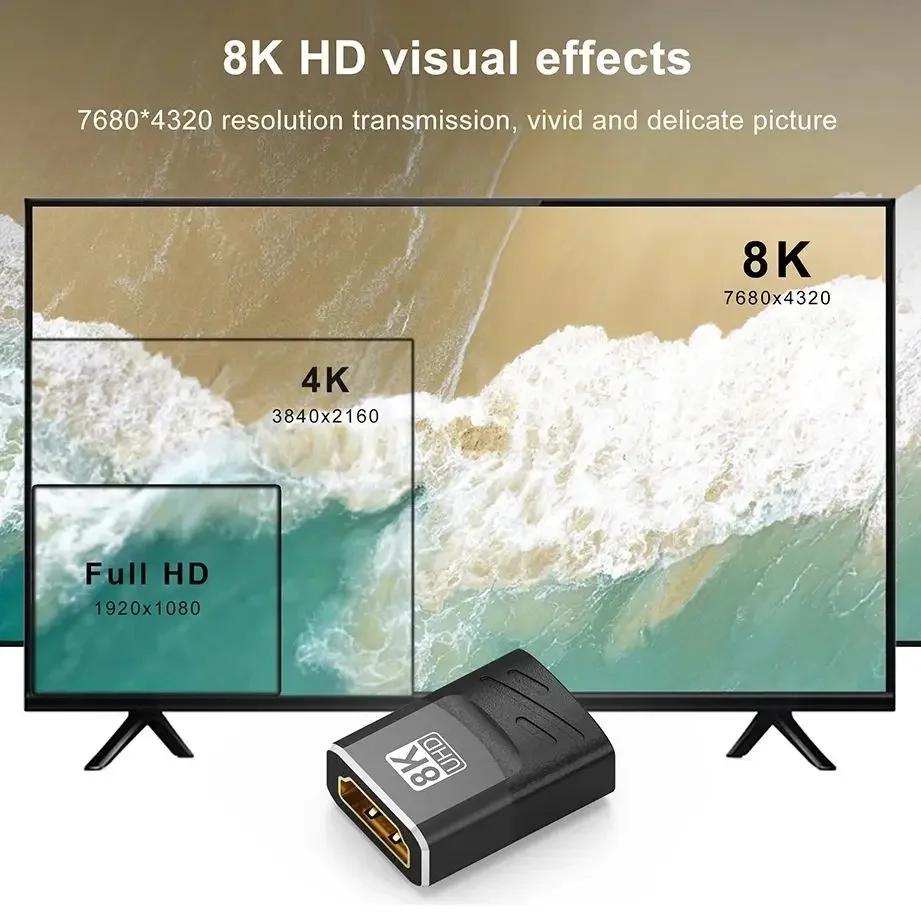 8K HDMI 2.1 Extender Female To Female HDMI-Compatible for Laptop PC TV PS3 PS4 Monitor HDMI Cable Extension Adapter Connector