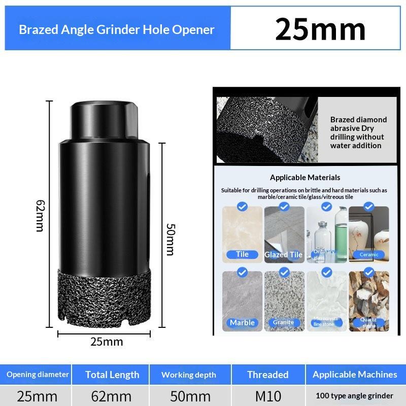 1Pc M10 35Mm Diamond Brazed Dry Core Drill Bit – Hole Saw Cutter For Porcelain Tile, Marble, Glass & Granite