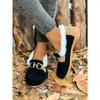 Autumn and Winter Plus Fluffy Metal Decoration One Pedal Warm Doudou Cotton Shoes Large Size Women's Shoes