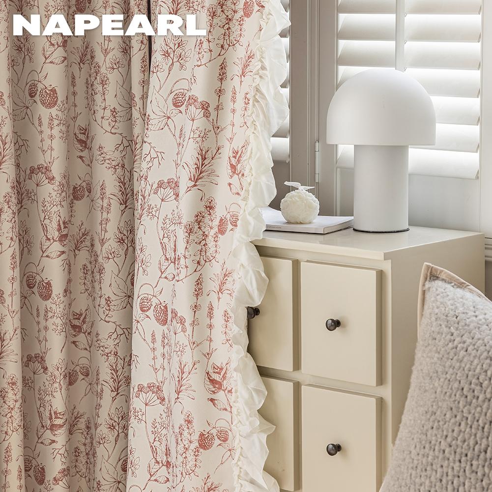 1PC NAPEARL 70-85% Shading Blackout Curtain Printed Flower Curtains Window Drapes For Living Room