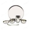 Heavy Gauge Stainless Steel Dinner Set | Hand Hammered Steel Thali Set | Stainless Steel Dinner Set for Kitchen | Thali Set for Dinner