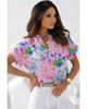 Azura Exchange Bluse mit V-Ausschnitt und abstraktem Blumendruck