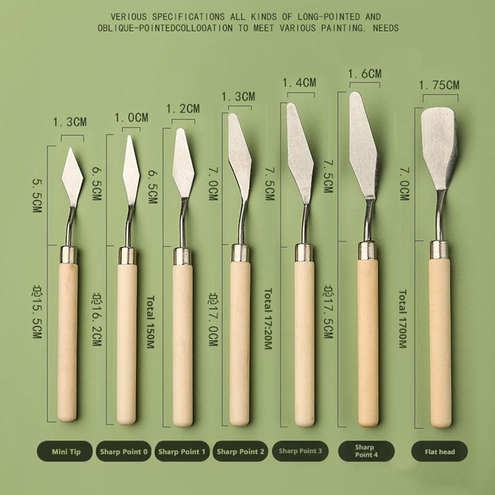 7pcs/set Oil Painting Scraper Knives Artist Crafts Spatula Palette Knife Scraper Drawing Art Tools Stationery Supplies