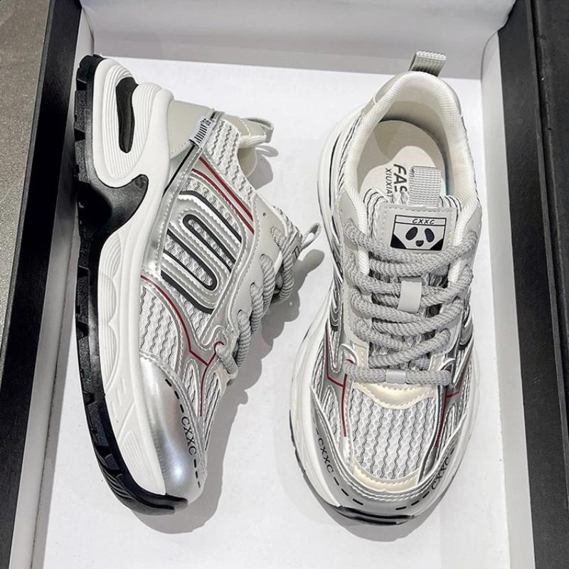 Fashion New 2024 Thick Soled Sports Shoes for Women, Thick Soled Loafers, Lace Up Flat Shoes, Popular Casual Vulcanized Shoes