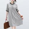 ZANZEA Women Casual Round Neck Summer Half Sleeve Stripe Dress