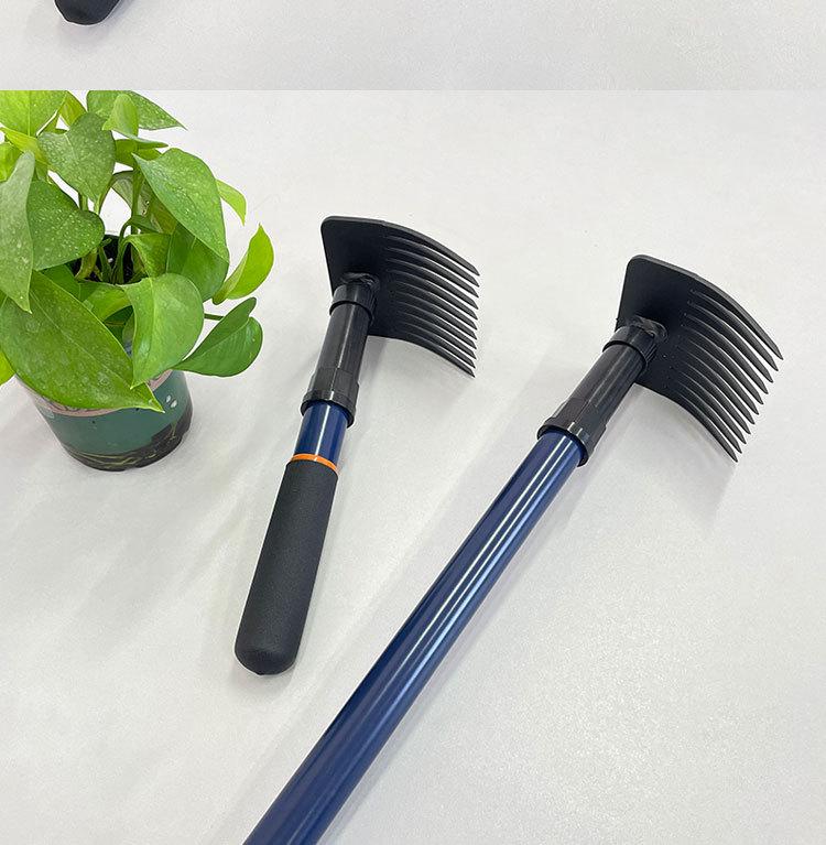 Detachable Dense-Tooth Garden Rake for Leaves, Grass, and Potted Plants