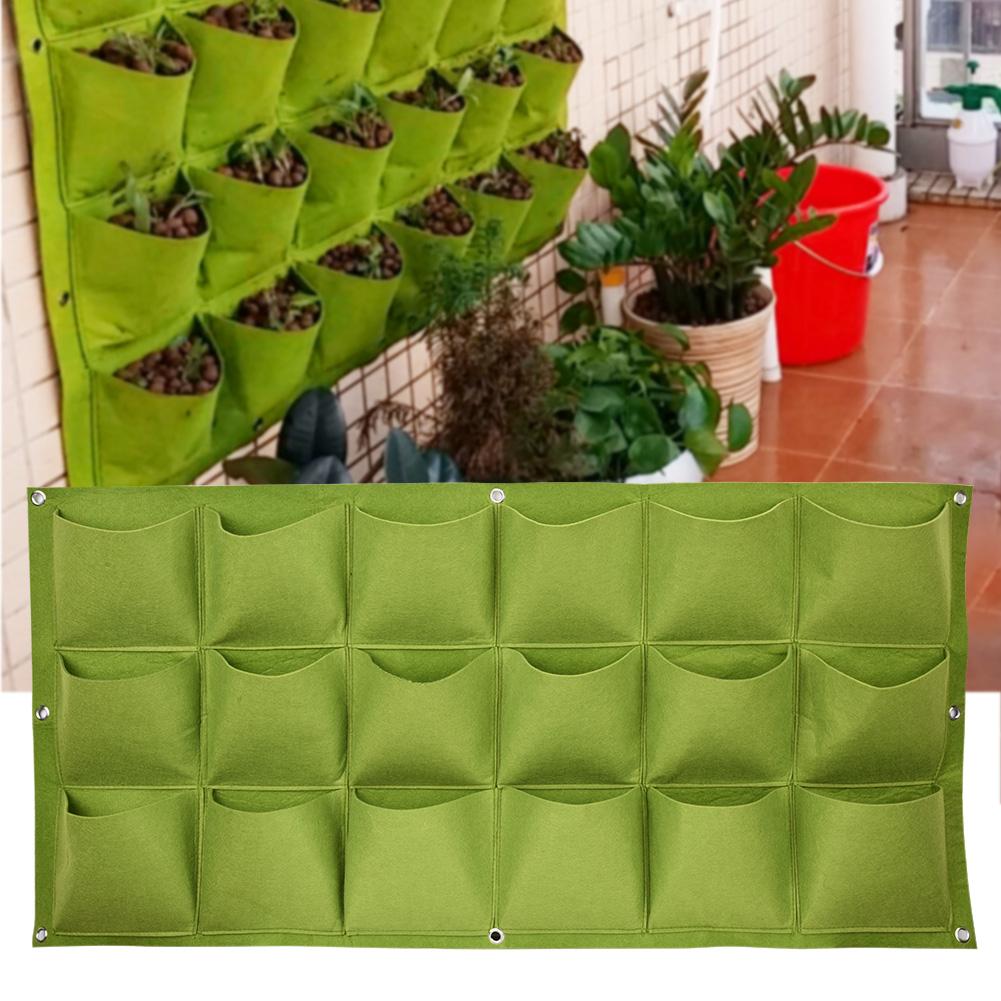 

18 Pockets Vertical Greening Hanging Wall Outdoor Garden Grow Plant Bags Planter