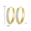 Gold-plated Classic Hoop Earrings with Crystals and Silver Clasps, Size L