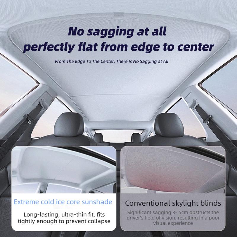 Parasole Per Tesla Model 3 Tetto Apribile Highland Modello 2025 Model Y 2020-25 Panno Ghiacciato Fibbia Parasole Vetro Anteriore Posteriore Accessorio Tetto