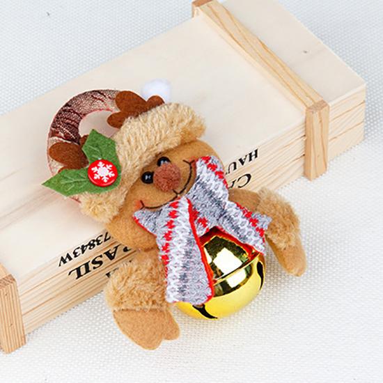 Christmas Bell Pendant Christmas Doll Cartoon Metal Round Bell Pendant Christmas Tree Decoration