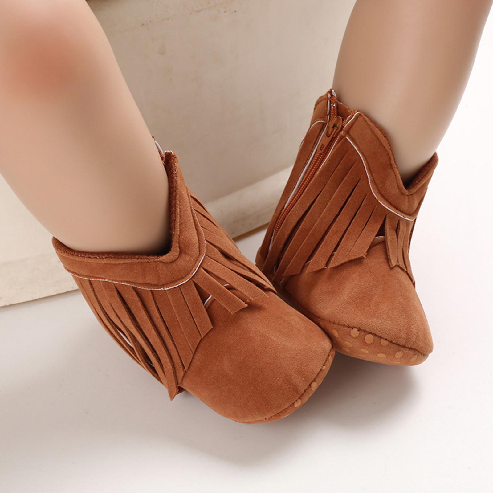 

Toddler Newborn Baby Snow Print Soft Sole Boots Warm Shoes 13 хакі