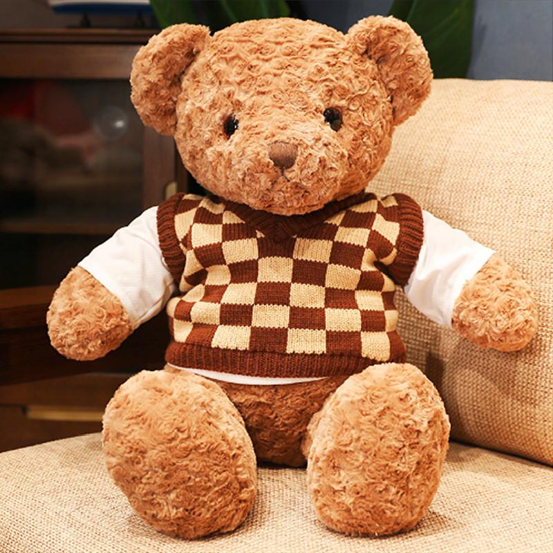 Hugs Baby Preserved Flower Bear Plush Toy - Sweater Teddy Birthday Gift