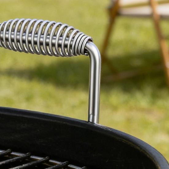 Stainless Steel Spring Handle for BBQ Grills Heavy-Duty Welding Replacement Grip Rust-Resistant 6 Inch Grill Handle for Trailers Firepits