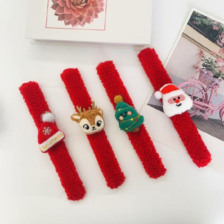 Christmas Character Costume Props Plush Snap On Wristband For Childrens School Event Safe Design