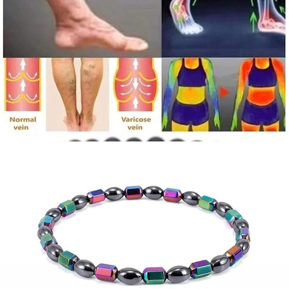 Magnetic Hematite Anklet for Men Women Anti Swelling Lymphatic Drainage Magnetic Obsidian Anklet Beach Lady Magnet