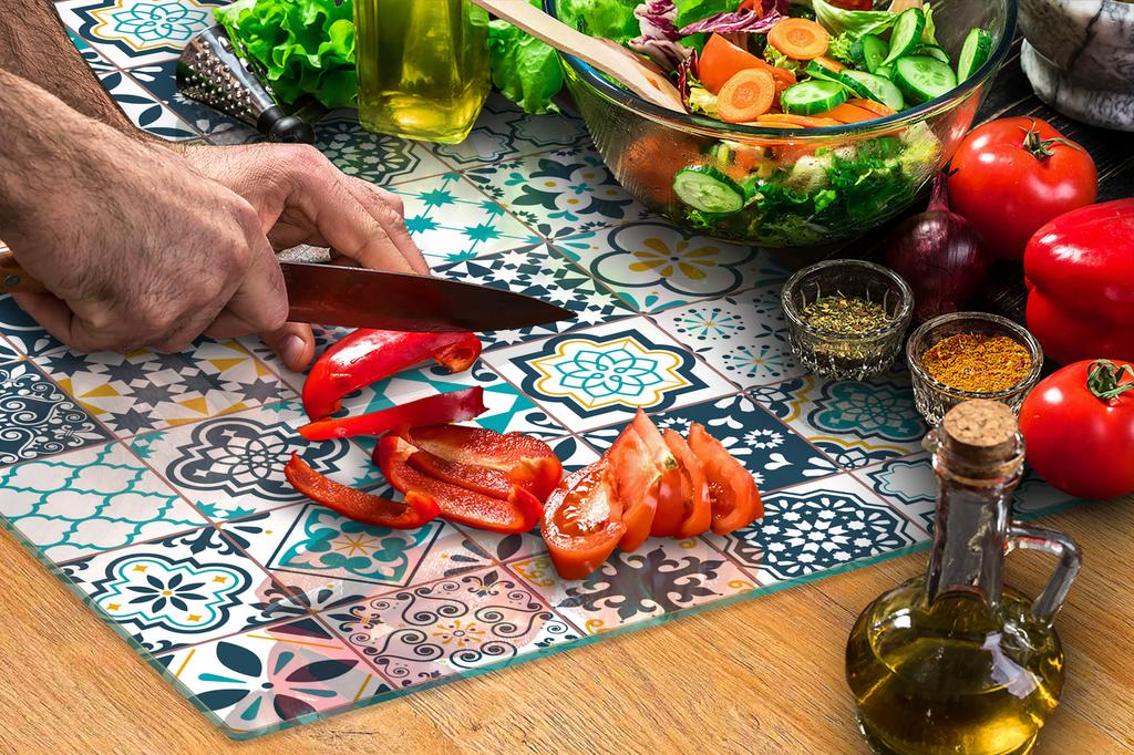 SZKLANA DESKA DO KROJENIA 52x30 MOZAIKA