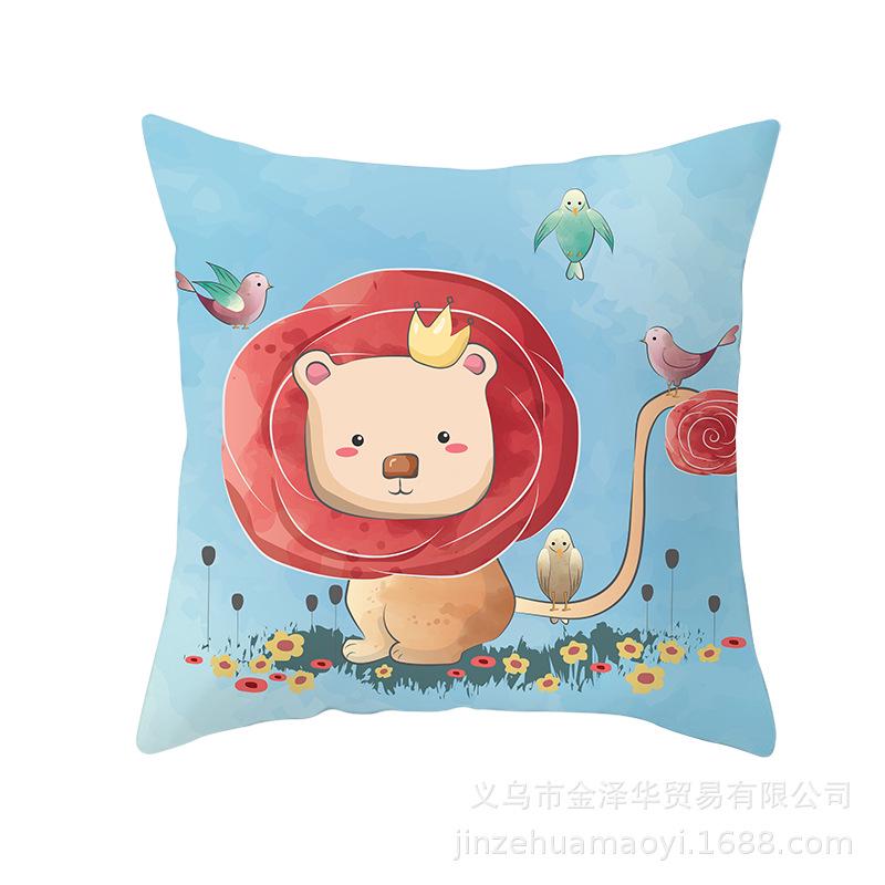 Cute Animal Cartoon Print Pillow Cover Shopee Home Supplies Car Sofa Cushion Cover
