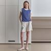 Elssibeui Diagonal Buttons Sleeveless Knit_Blue