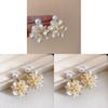 Vintage Flower Pearl Drop Earrings For Women With Pearl And Elegant Design