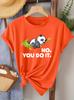 Ladies Summer Clothing Lazy Panda No You Do It Fun Printed Round Neck Tshirt Fashionable Vacation Daily Fashion Retro Top