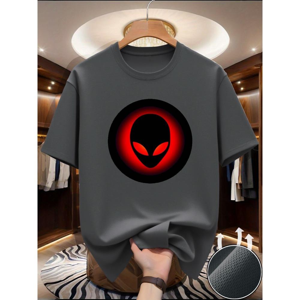 Summer Style Couple Short-sleeved T-shirt Men's and Women's Round-neck Alien Print Half-sleeve Style Inins