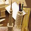 Leaning Tower of Pisa Pencil Case Wooden 3D Puzzle DIY Craft Kit That Can Be Enjoyed by Everyone from Elementary School Students To Adults Educational
