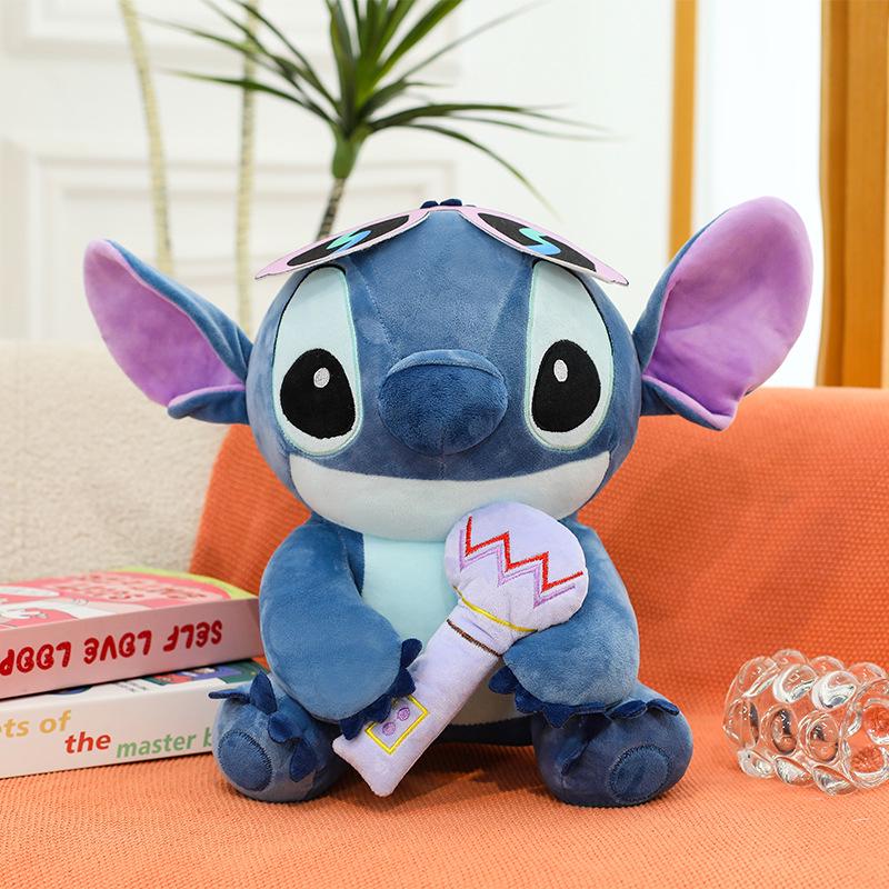 Sakura Pink Stitch Plush Toy with Flowers - Valentine's Day Gift for Girls