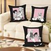 H-Happy S-Sugar Life Cushion Cover Soft Short Plush Pillow Cover Smooth Cozy Texture Aesthetic Cushion Case Home Decor