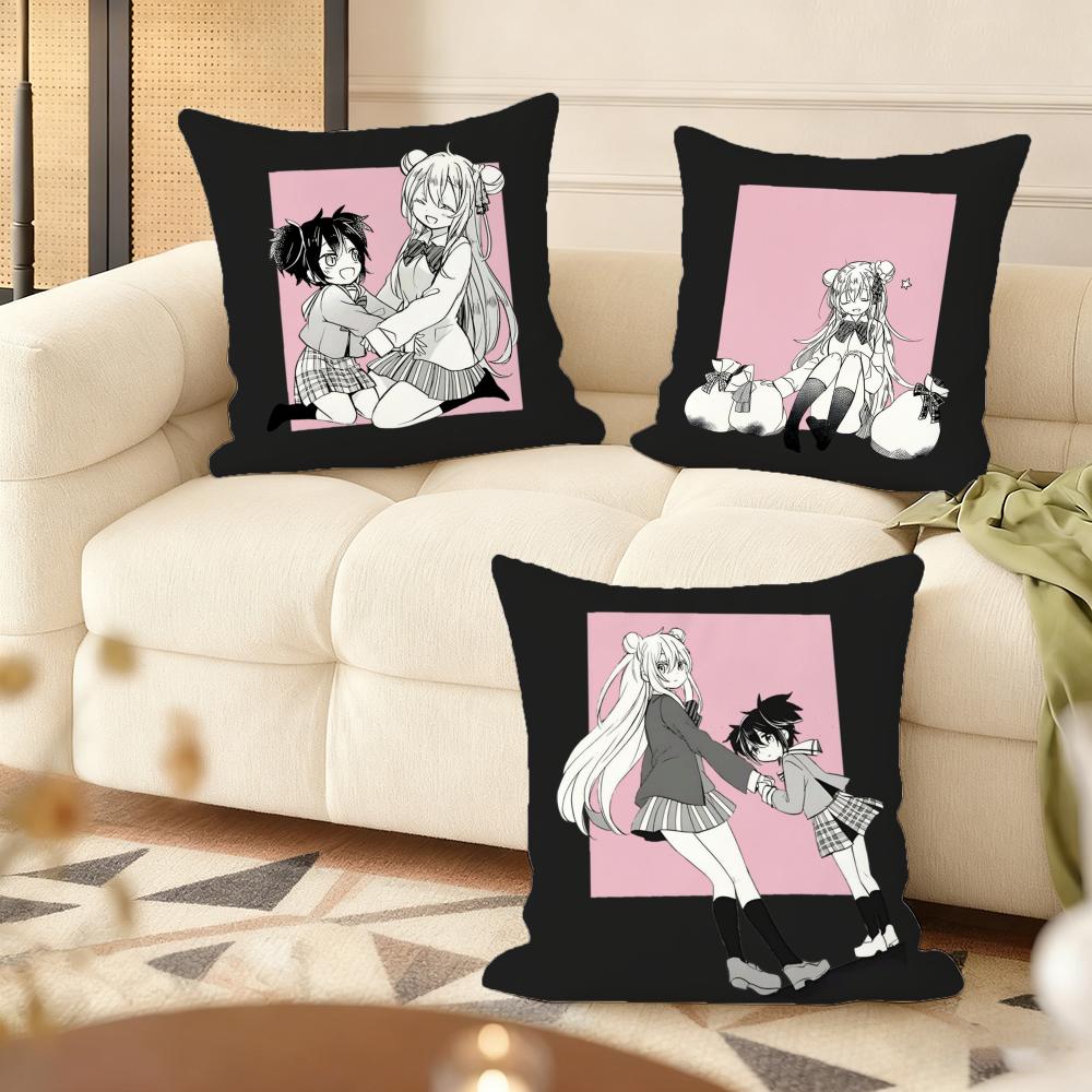 H-Happy S-Sugar Life Cushion Cover Soft Short Plush Pillow Cover Smooth Cozy Texture Aesthetic Cushion Case Home Decor