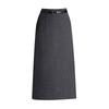 Chic High-Waisted Wool Blend Slit Skirt – 2026 Autumn/Winter Elegant Korean Style