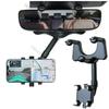 360° Car Rearview Mirror Phone Holder Mount Phone and GPS Holder Universal Rotating Adjustable Telescopic Phone Stand Support