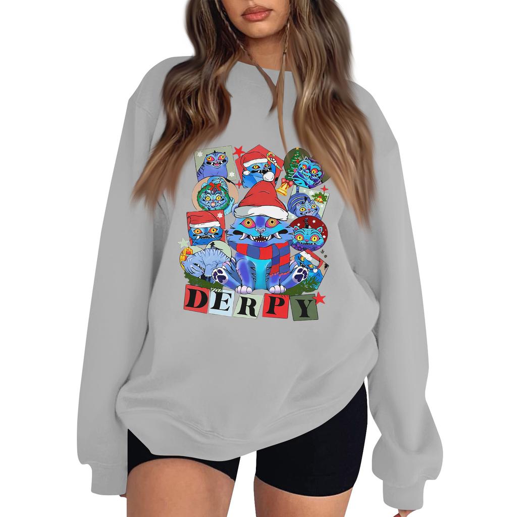 Women's Fashion Long-Sleeve Pullover Sweatshirt With Fun Movie-Themed Print