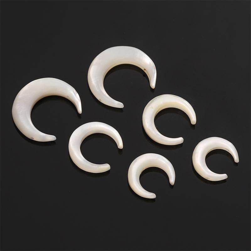 1pc/bag Natural White Shell Crescent Shaped Beads DIY Bracelet Necklace Earrings Jewelry Accessories