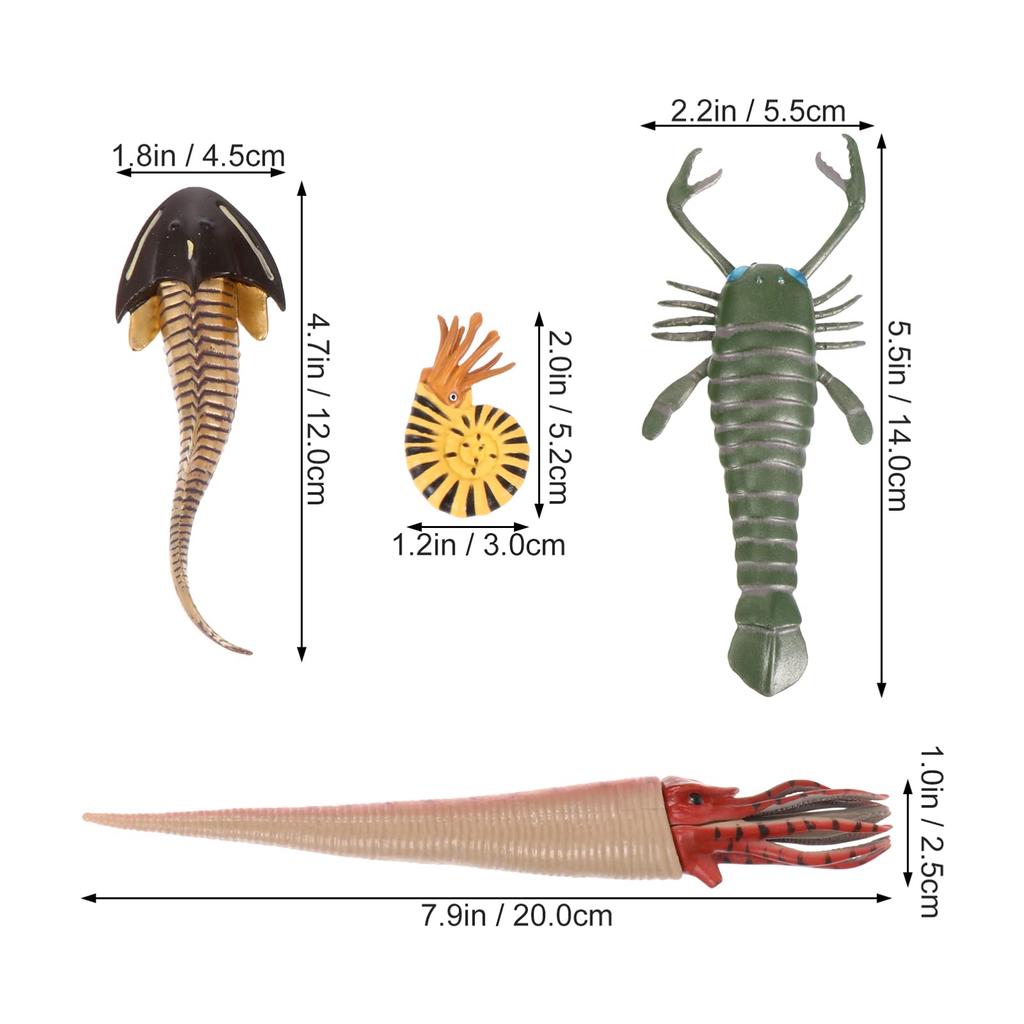 FRCOLOR Meeresbewohner Figuren, 20cm, Meerestier Modell Spielzeug, Lernspielzeug, Realistische Tierfiguren Inklusive Tiefseefische und Garnelen,