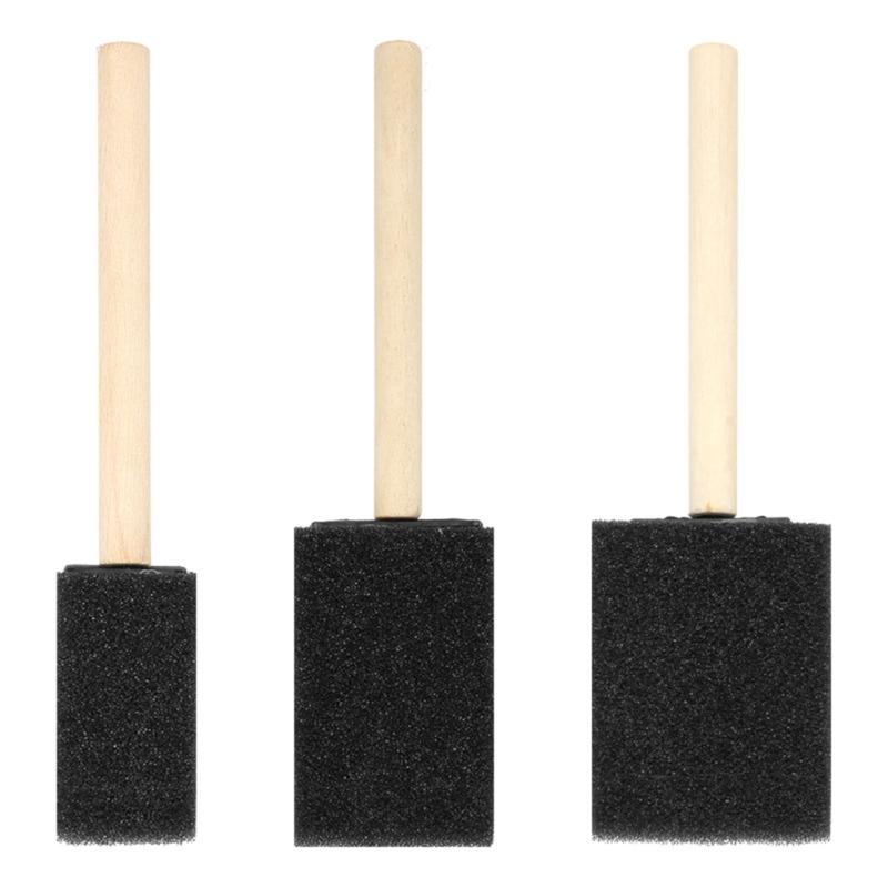 Sponge Brushes Set For Painting And Crafting With Foam Heads And Ergonomic Wood Grips for Various Painting Coloring Task