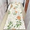 VIKAMA Cottagecore Rose Runner Rug, Romantic Peach Floral Pattern Victorian Style Hallway Mat