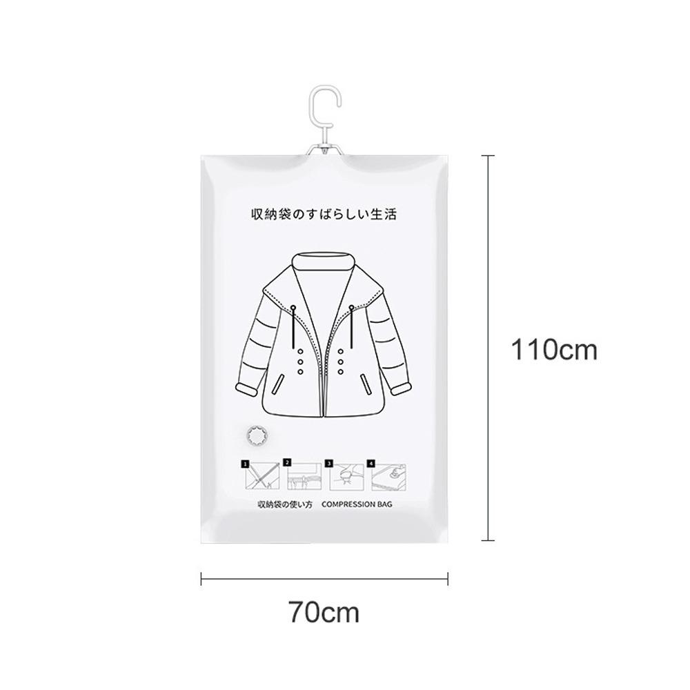 1pc Closet Hanging Organizer Vacuum Bag For Clothes Storage Bag With Hanger Space Saving Clear Seal Bags Wardrobe Compressed Bag