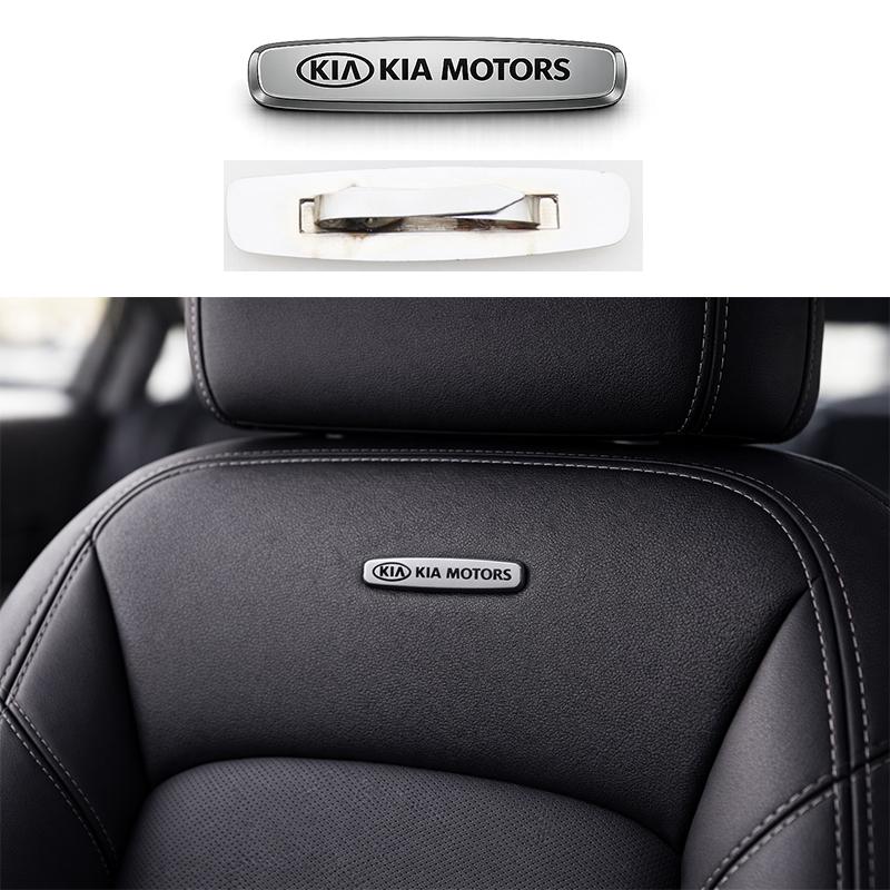 AIJ1 2pcs/1pair kia metal Car seat Emblem Car Internal Clips Console Decoration Badge Sticker Car Emblem styling Accessories