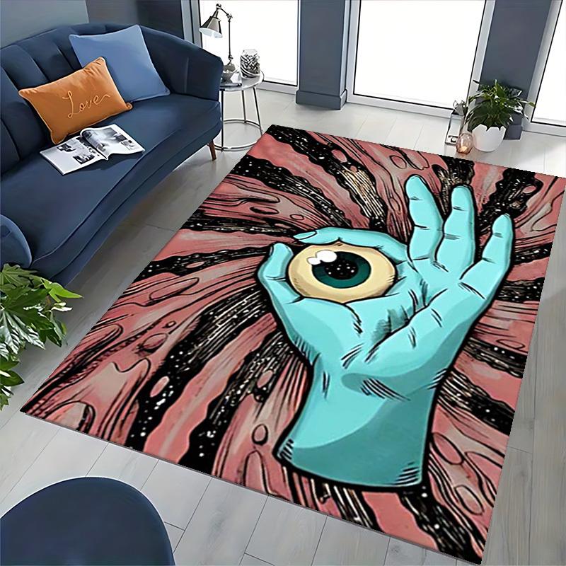 1pc Anime Cartoon Design Ok Hand Eye Office Chair Mat Non-Slip Carpet for Home Decor, Suitable for All Seasons, Fits Office and Gaming Room.A078