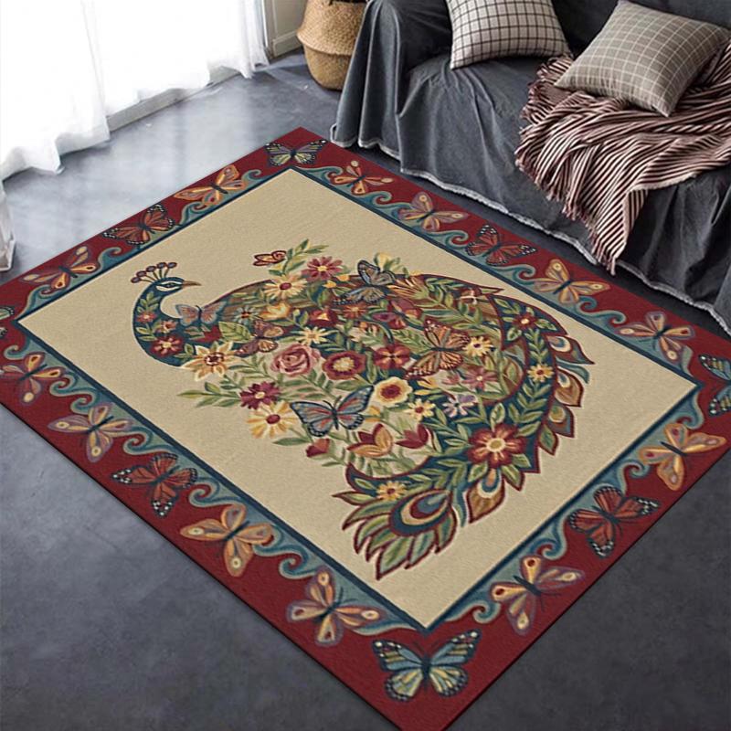 2025 New Peacock Carpet Rug for Living Room Bedroom Home Sofa Decoration,Kids play Non-slip Floor Mat121