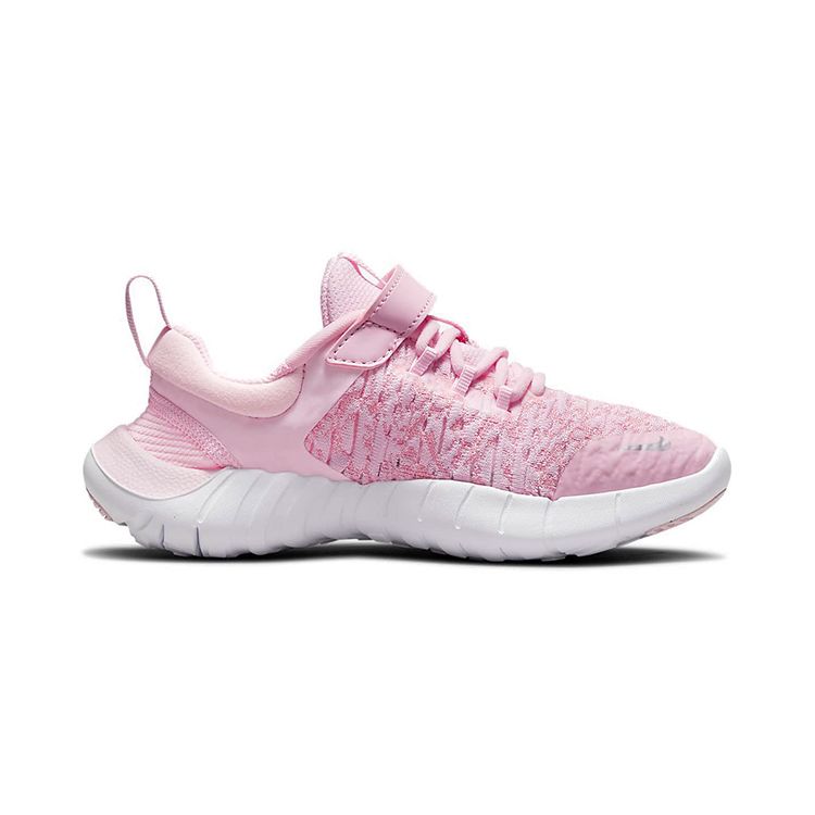 Nike Free RN 2021 PS Pink Foam Kids Sneakers White Pink-Glaze Metallic-Silver CZ3996-610